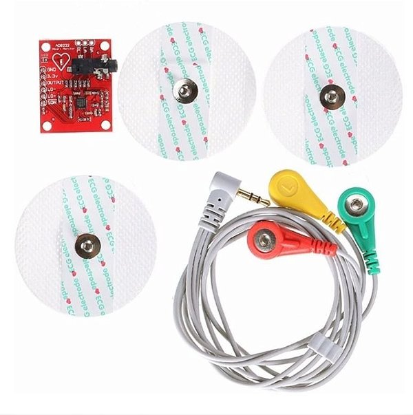 Módulo Ad8232 Kit Medição Ecg Pulso Cardíaco Arduino