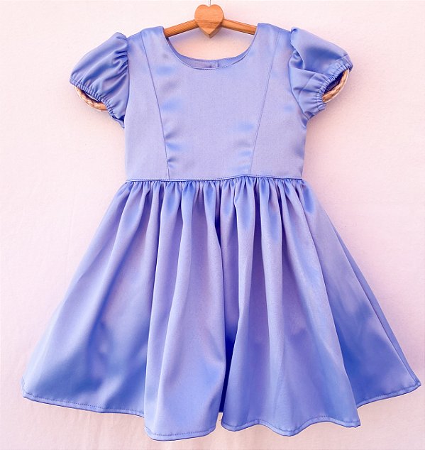 Vestido infantil especial coleção mundo rosa - Azul no mundo rosa