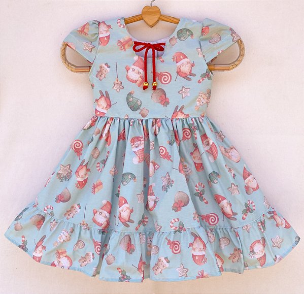 Vestido infantil especial de natal - Papai noel