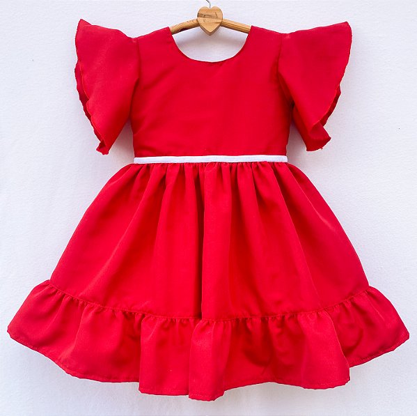 Vestido infantil vermelho meu natal