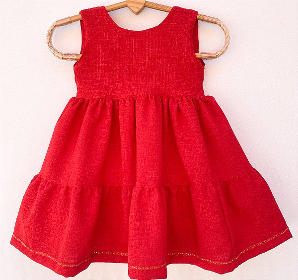 Vestido infantil Coleção Alegria - Charlotte vermelho