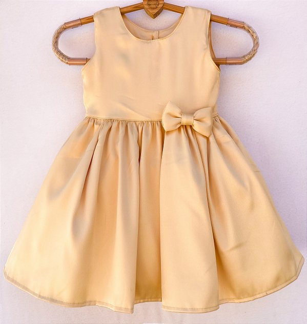 Vestido infantil Sonho de princesa - Amarelo