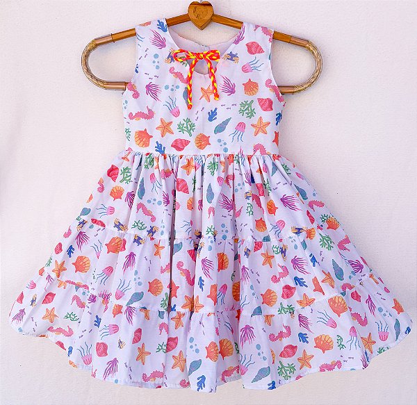 Vestido infantil Coleção Colorê - Cores do mar