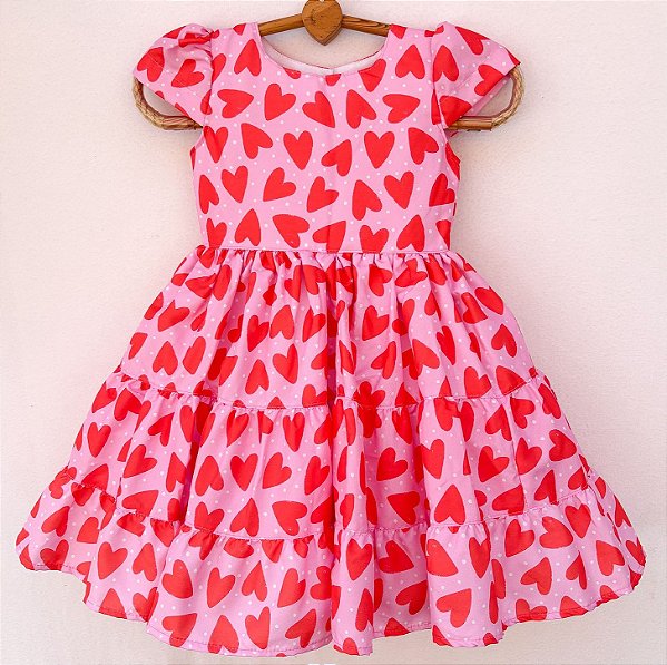 Vestido infantil Coleção Como Criança - Coração com amor