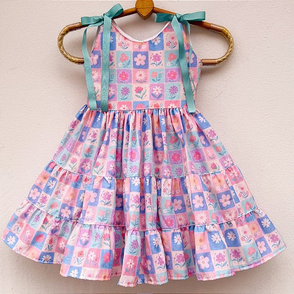 Vestido infantil Coleção Florescer - Cesta de flores