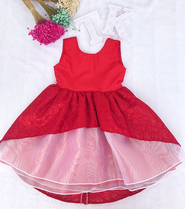 vestido mullet vermelho