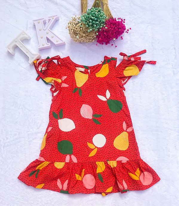 vestido frutas infantil