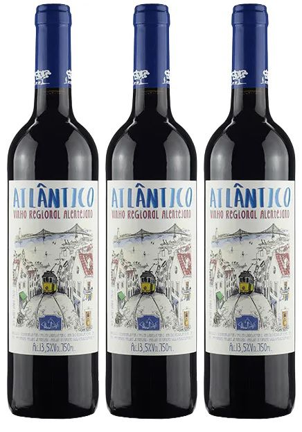Kit 3 Vinhos Atlântico Alentejo Tinto - 750ml