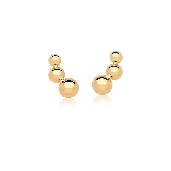 BRINCO EAR CUFF COM TRÊS ESFERAS LISAS