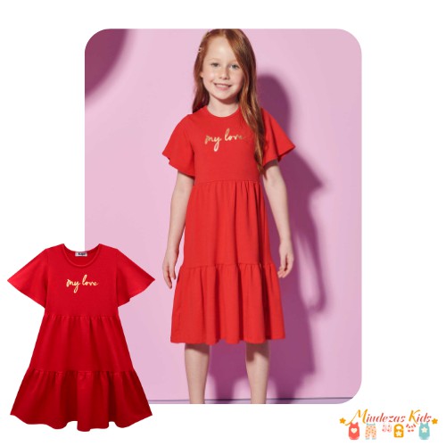 Vestido Princesa Vermelho - kimimo kids - Vestido Feminino