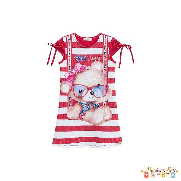 Vestido Urso Oh Sweet Le Petit Kukie - BLK21