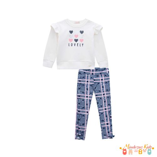 Conjunto de blusão e calça molecotton Lovely Infanti blk23k