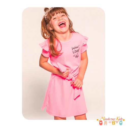 Vestido em malha canelada Infanti