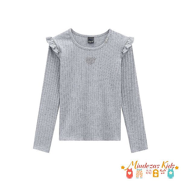 Blusa em malha canelada Infanti BLK24