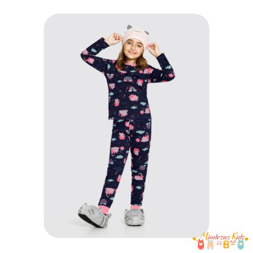 Pijama Em Meia Malha Penteada Alakazoo