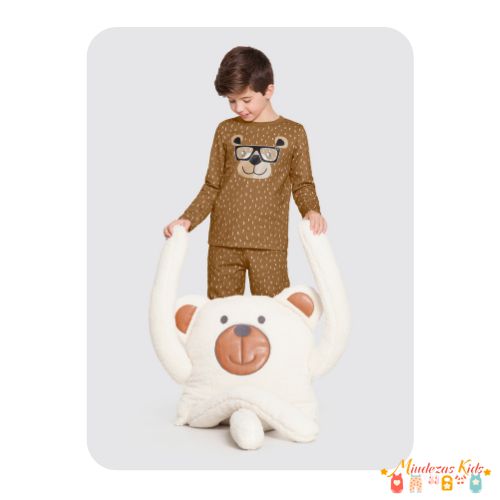 Pijama Estampas Divertidas Em Moletom Felpado Alakazoo blk23k