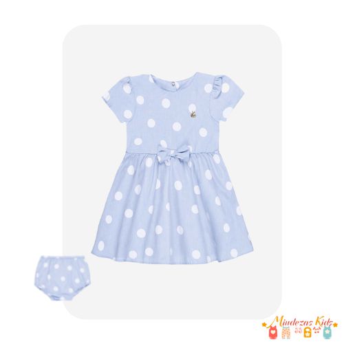 Conjunto vestido e tapa fraldas em chambray NIna Go (Açucena) blk23k