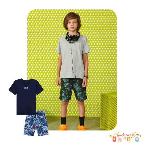 Conjunto camiseta e bermuda Johnny Fox blk23k