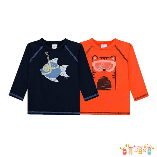 Camiseta em malha com proteção UV 50+ Luc.boo