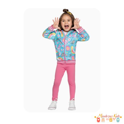 Conjunto Jaqueta em Soft e Calça em Cotton Angerô