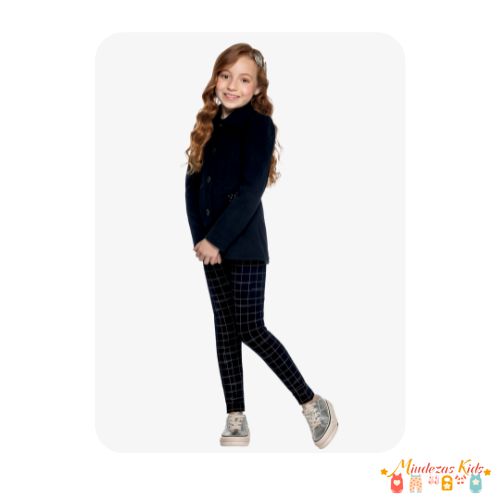 Conjunto de casaco em soft e calça em molecotton Angerô BLK24