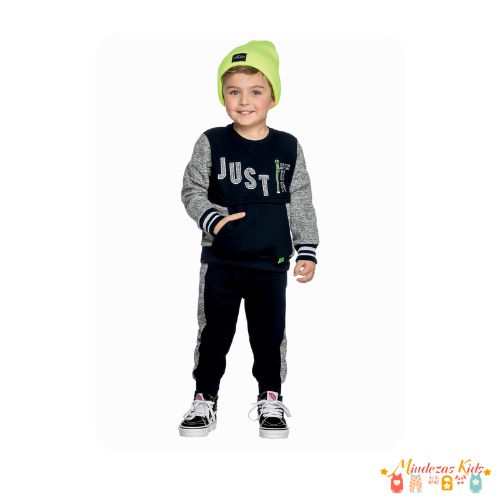 Conjunto de blusão e calça em moletom felpado Angerô BLK24