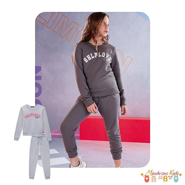 Conjunto de Blusão e Calça em Moletom com Pelúcia Lilimoon