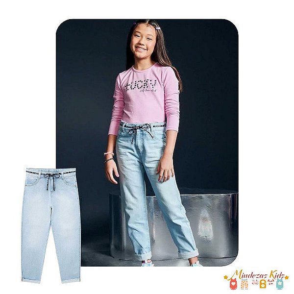 Calça mom em jeans arkansas Vic&Vicky