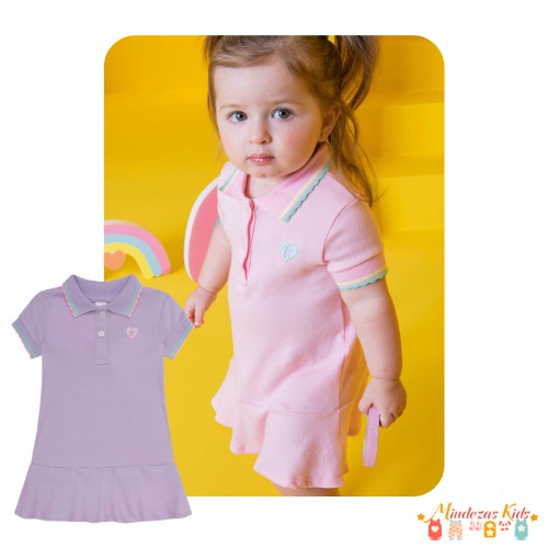 Vestido polo em malha confort Kukiê