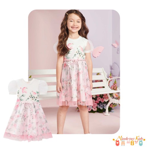 Vestido de festa em flytech e tule Princess by Infanti