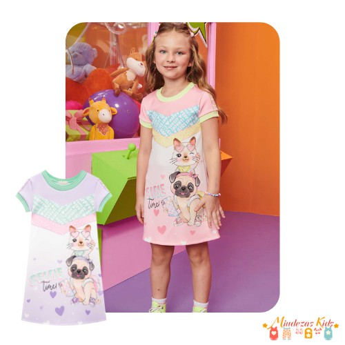 Vestido em flytech Fun by Infanti Selfie Time