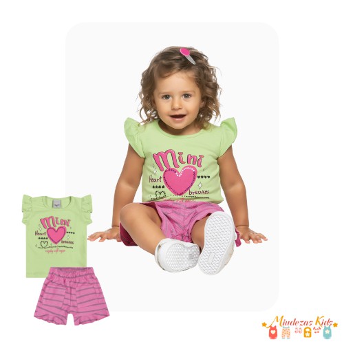 Conjunto de blusa e shorts em moletinho viena Angerô - BLK24