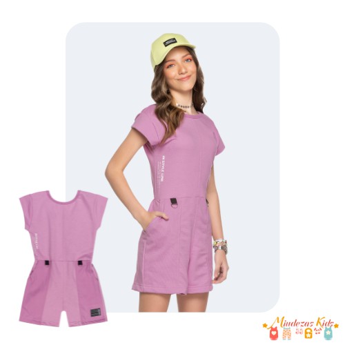 Macacão em moletinho Angerô BLK24