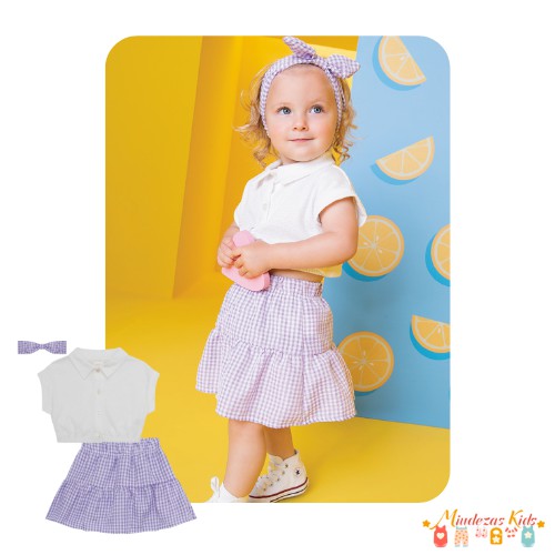 Conjunto de camisa e saia Kukiê