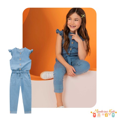 Macacão em jeans liz Clean by Infanti