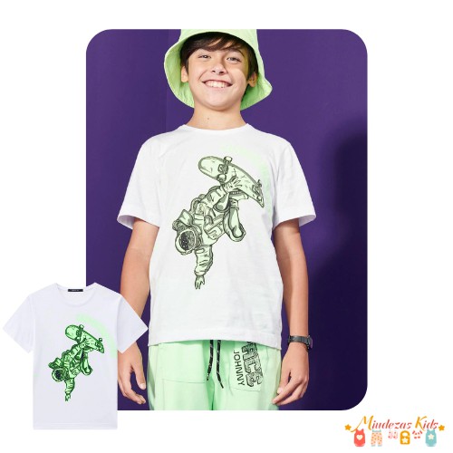 Camiseta em meia malha Johnny Fox Cosmicboarding