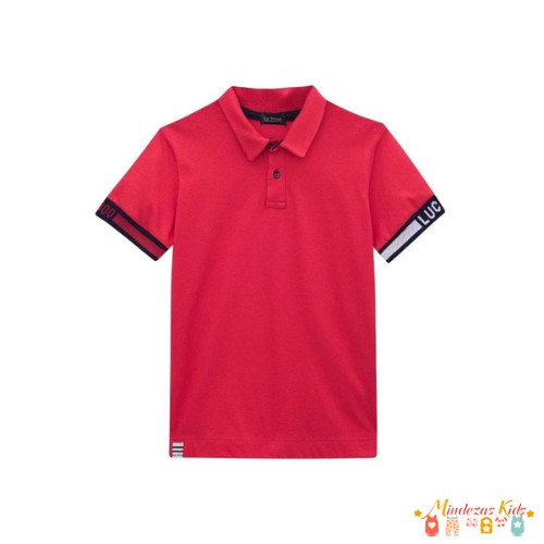Camisa polo em meia malha vermelha Luc.boo básicos