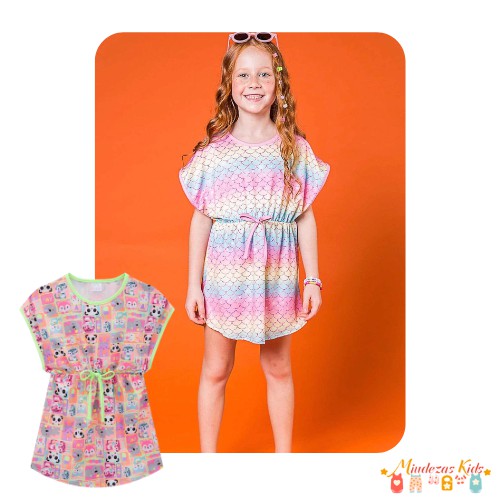 Saída de praia em malha com proteção UV50 Kukiê