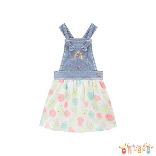 Salopete em jeans liz e napoli rotativo Kukie