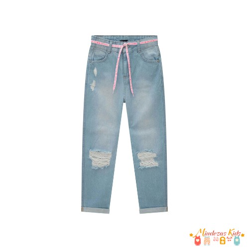 Calça mom em jeans arkansas Vic&Vicky