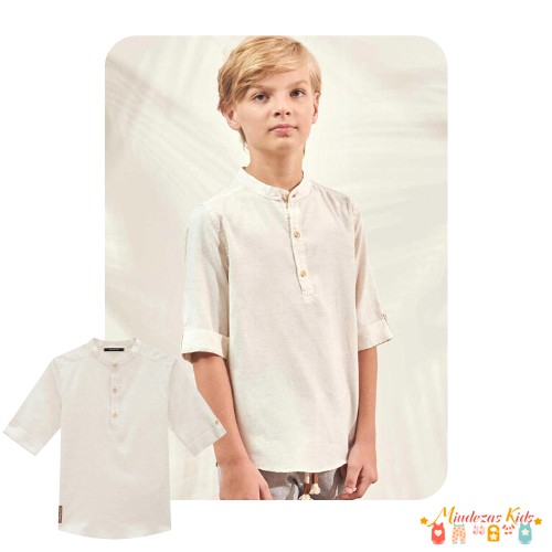 Bata manga 3/4 em linho Johnny Fox Resort