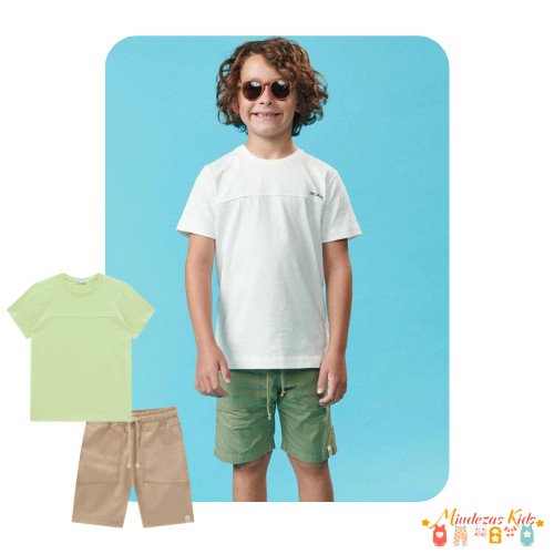 Conjunto de camiseta e bermuda em sarja Luc.boo resort