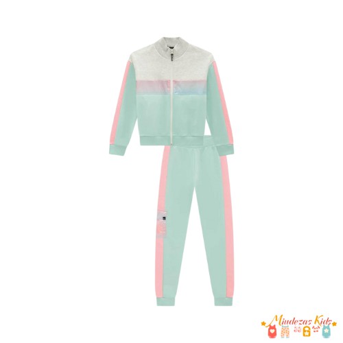 Conjunto de jaqueta e calça em moletom Vic&Vicky candy