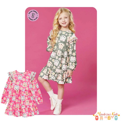 Vestido em termoskin (malha térmica) sublimado Kukiê