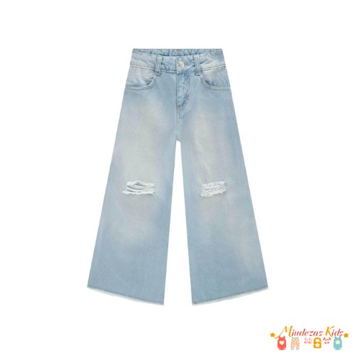 Calça wide leg em jeans arkansas Infanti