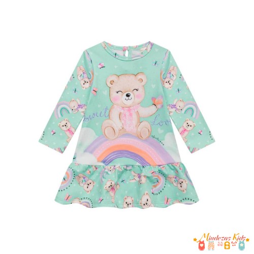 Vestido em termoskin (malha térmica) peluciado Infanti