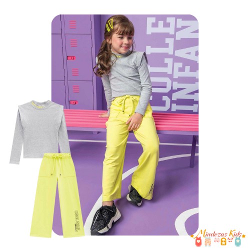 Conjunto de blusa e calça wide leg Best Team Infanti