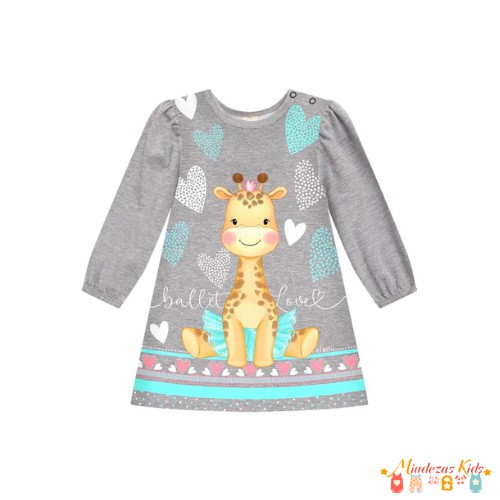 Vestido em cotton ballet love Infanti
