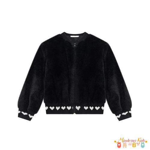 Jaqueta bomber em pelo liso Infanti