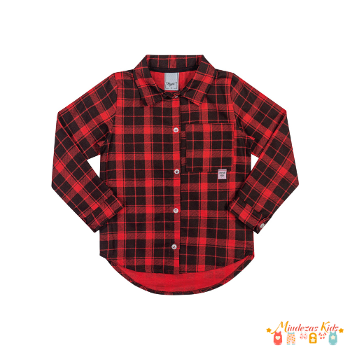 Camisa em flanela xadrez Angero BLK24